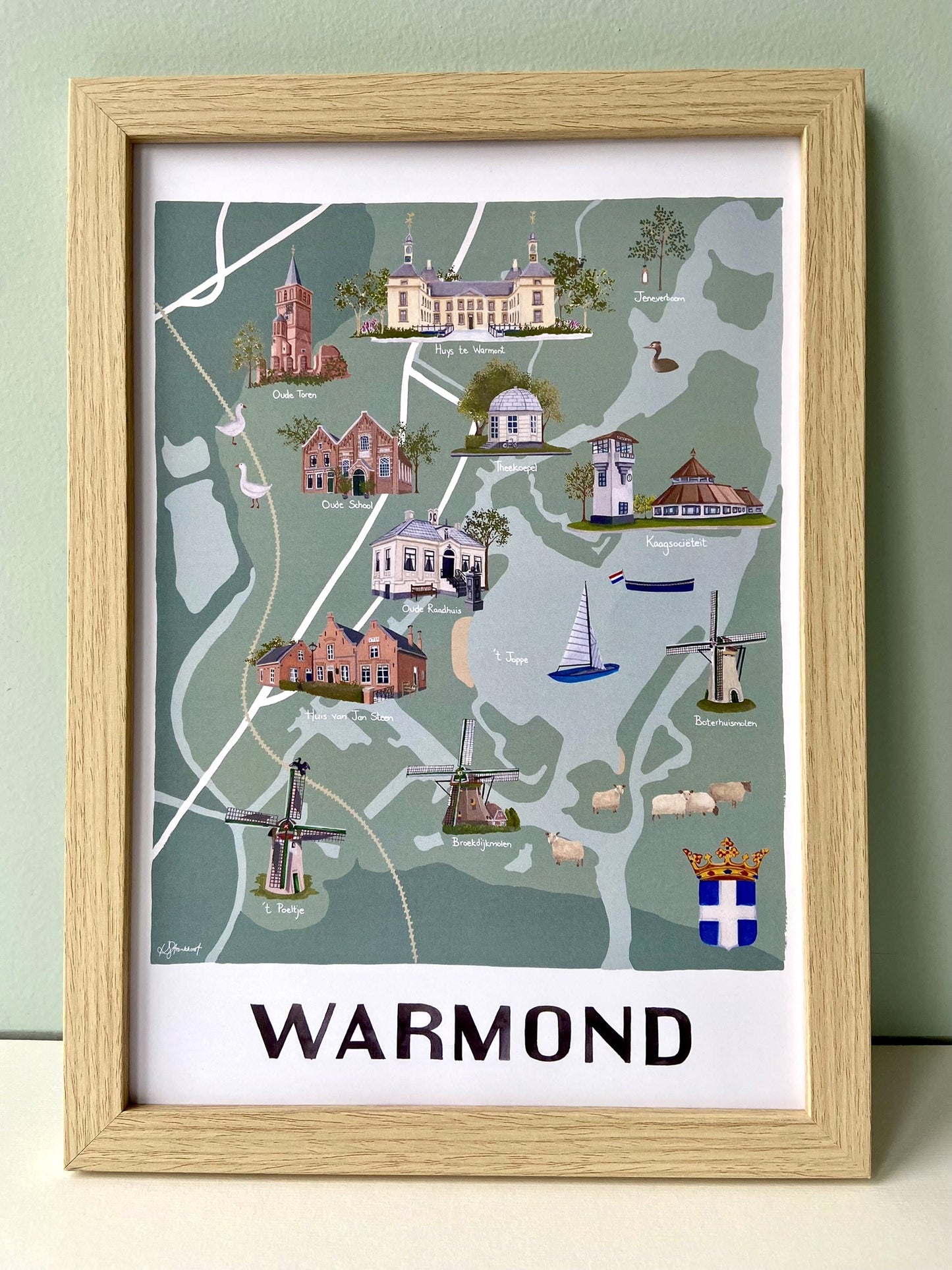 A3/A4 Poster Warmond plattegrond