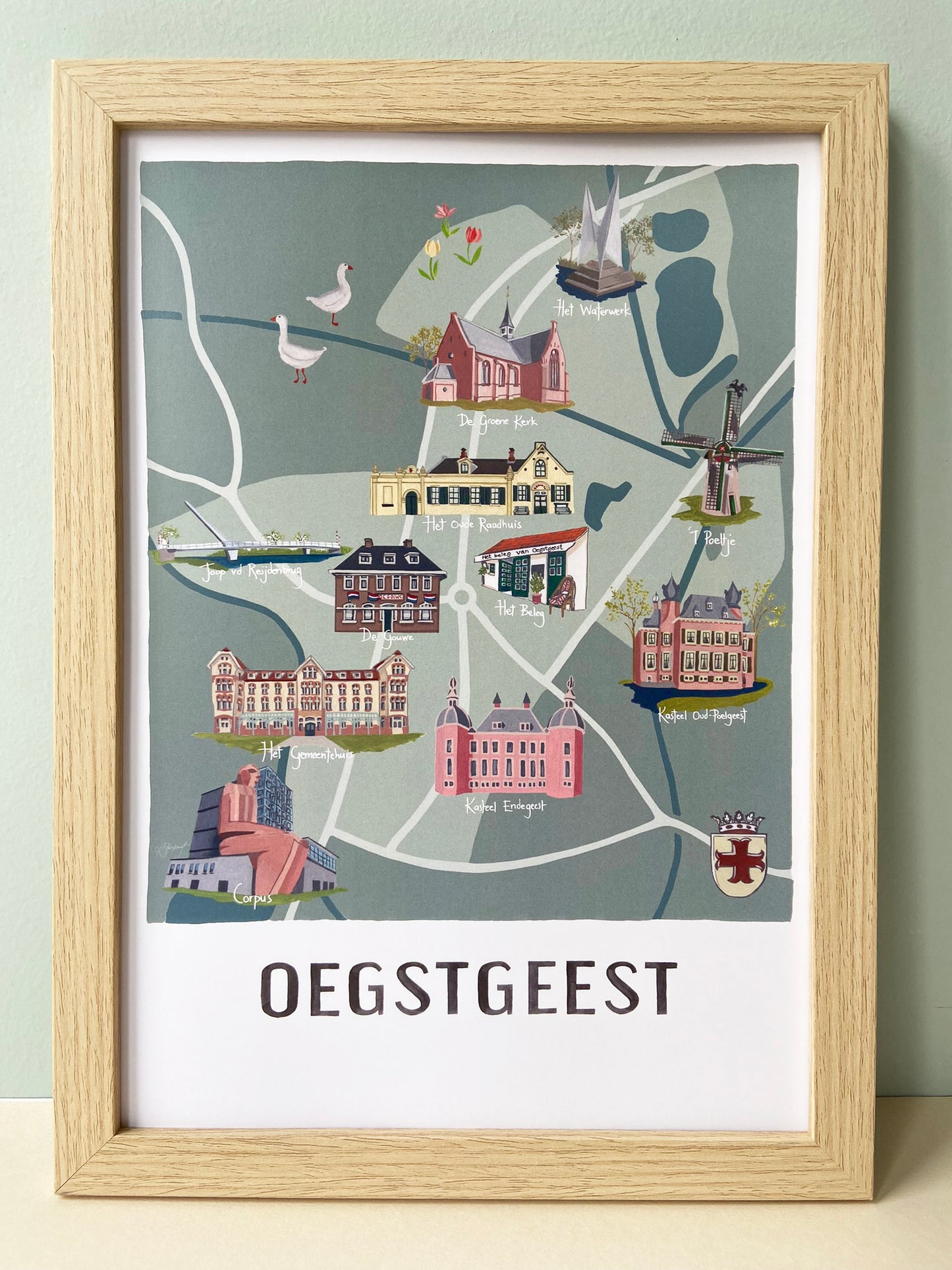 A3/A4 Poster Oegstgeest map