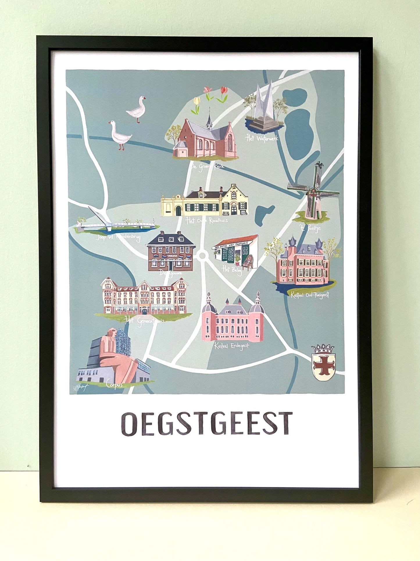 A3/A4 Poster Oegstgeest map